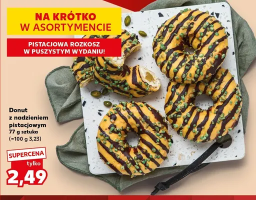 Donut z nadzieniem pistacjowym promocja w Kaufland