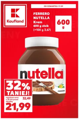 Krem Nutella Ferrero promocja w Kaufland