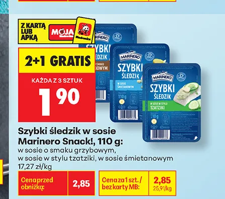 Szybki śledzik w sosie śmietanowym Marinero Snack! promocja w Biedronka