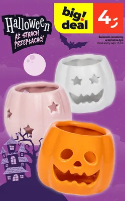 Świecznik ceramiczny w kształcie dyni promocja w Dealz