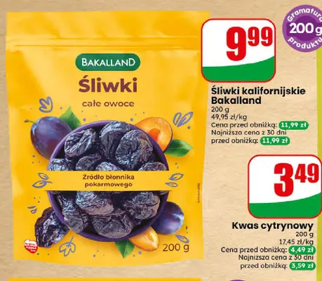 Śliwki kalifornijskie Bakalland promocja w Dino