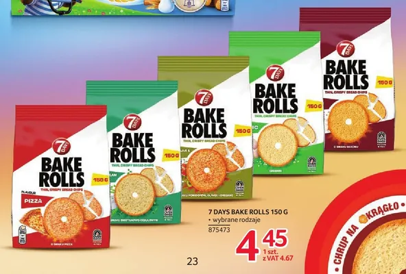 Sucharki 7 Days Bake Rolls o smaku śmietanowo-cebulowym promocja w Selgros