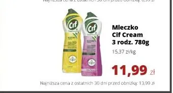 Mleczko do czyszczenia Cif Cream Lemon promocja w Torimpex Toruńska Sieć Sklepów Spożywczych