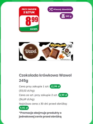 Czekolada krówkowa Wawel promocja w Dino