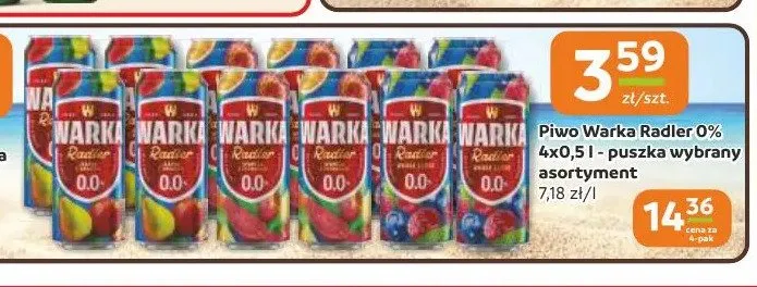 Piwo bezalkoholowe Warka Radler 4-pak promocja w Gama