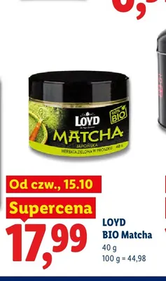 Herbata zielona w proszku Loyd Matcha promocja w Lidl