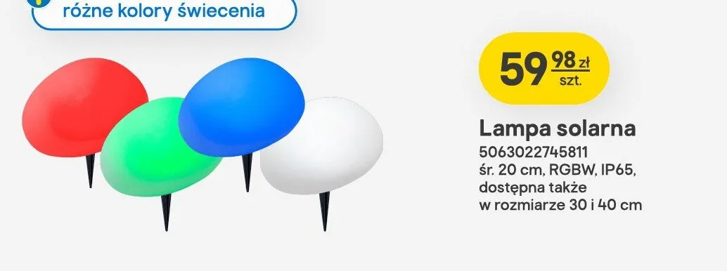 Lampa solarna  promocja w Castorama