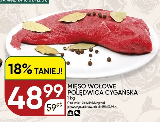 Mięso wołowe polędwica cygańska promocja w Chata Polska