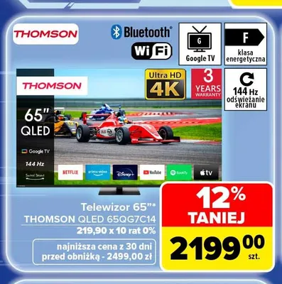 Telewizor Thomson Qled 65QG7C14 promocja w Carrefour