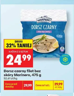 Dorsz czarny filet bez skóry Marinero promocja w Biedronka