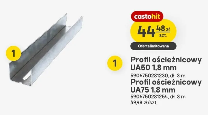 Profil ościeżnicowy UA50 1,8 mm Steela Profil promocja w Castorama
