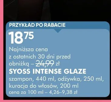 Szampon, odżywka, kuracja do włosów Intense Glaze promocja w Super-Pharm