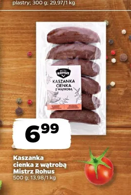 Kaszanka cienka z wątrobą Mistrz Rohus promocja w Netto