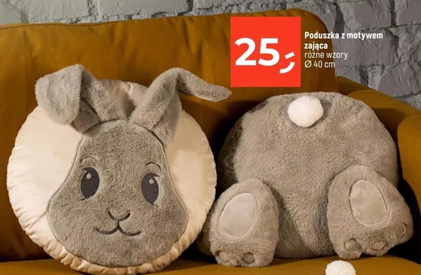 Poduszka z motywem zająca różne wzory promocja w Dealz