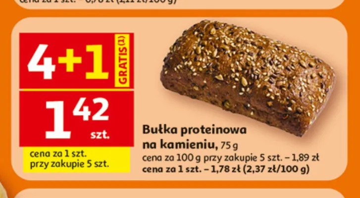 Bułka proteinowa na kamieniu promocja w Auchan