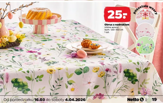 Obrus z nadrukiem promocja w Netto