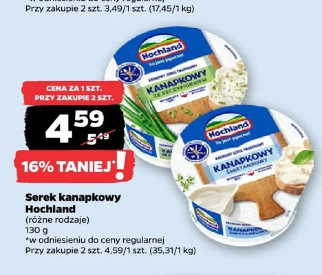 Serek kanapkowy Hochland ze szczypiorkiem promocja w Netto
