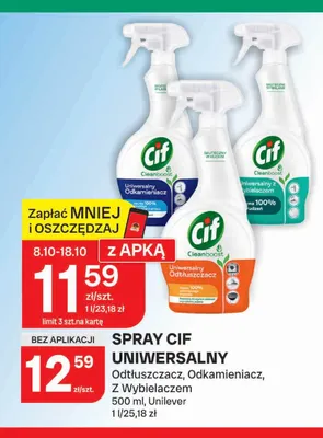 Spray Cif uniwersalny odkamieniacz promocja w Chorten
