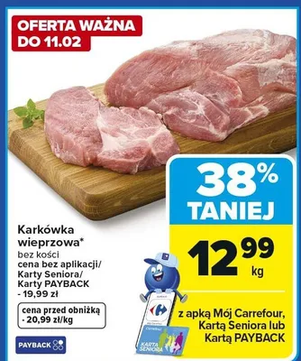 Karkówka wieprzowa bez kości promocja w Carrefour