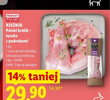 Polski królik - tuszka z podrobami Rzeźnik promocja w Lidl