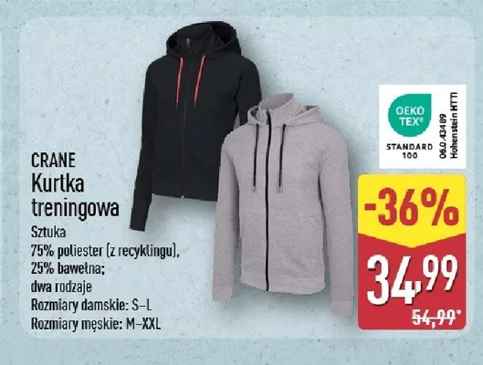 Kurtka treningowa męska CRANE promocja w Aldi