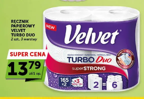 Ręcznik papierowy Velvet Turbo Duo 2-pak promocja w ABC