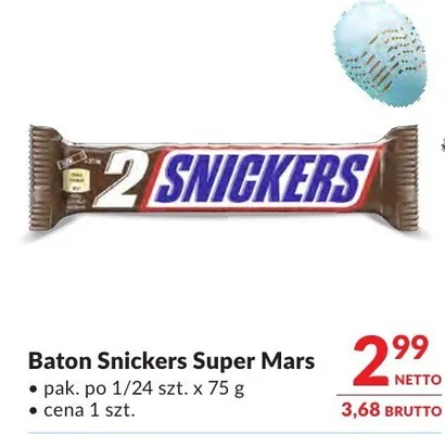 Baton Snickers Super Mars promocja w Makro