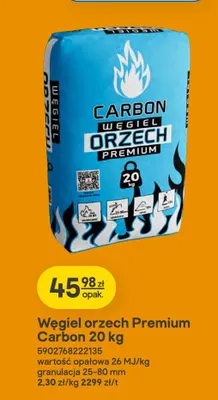 Węgiel orzech Premium Carbon 20 kg promocja w Castorama