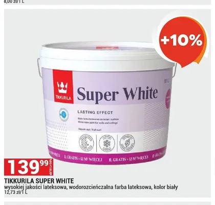 Farba lateksowa Tikkurila Super White promocja w Merkury Market