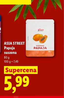 Papaja suszona Asia Street promocja w Lidl