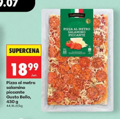 Pizza al metro salamino piccante Gusto Bello promocja w Biedronka