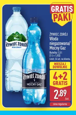 Woda gazowana Mocny Gaz Żywiec Zdrój promocja w Aldi
