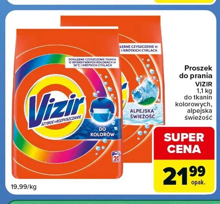 Proszek do prania Vizir alpejska świeżość promocja w Carrefour Express