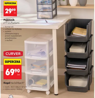 Pojemnik z 3 szufladami promocja w Biedronka