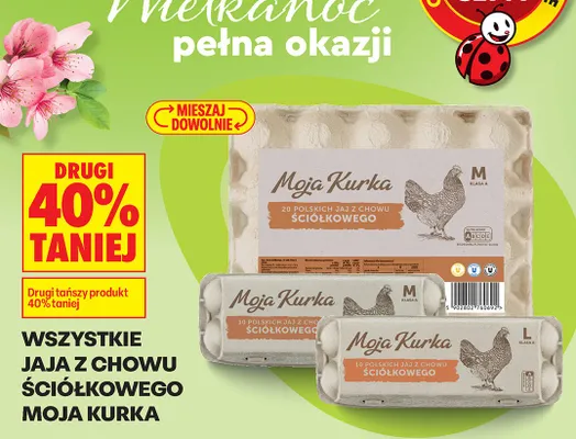 Jaja z chowu ściółkowego Moja Kurka promocja w Biedronka