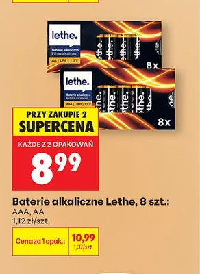 Baterie alkaliczne Lethe AA 8-pak promocja w Biedronka