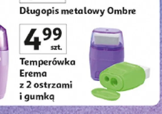 Temperówka Erema z 2 ostrzami i gumką promocja w Auchan