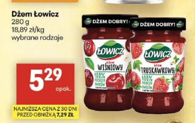Dżem truskawkowy Łowicz promocja w Delikatesy Centrum