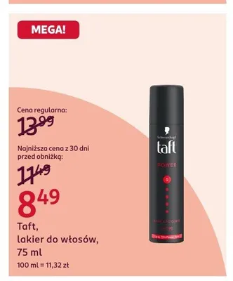 Lakier do włosów Taft promocja w Rossmann