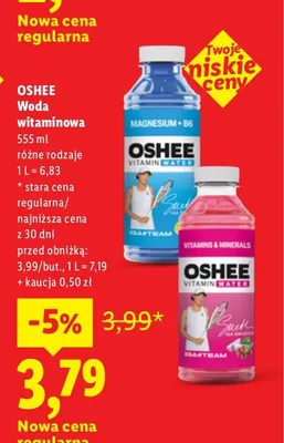 Woda witaminowa Oshee Vitamins & Minerals promocja w Lidl