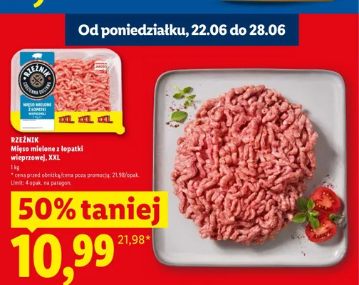 Mięso mielone z łopatki wieprzowej Rzeźnik XXL promocja w Lidl
