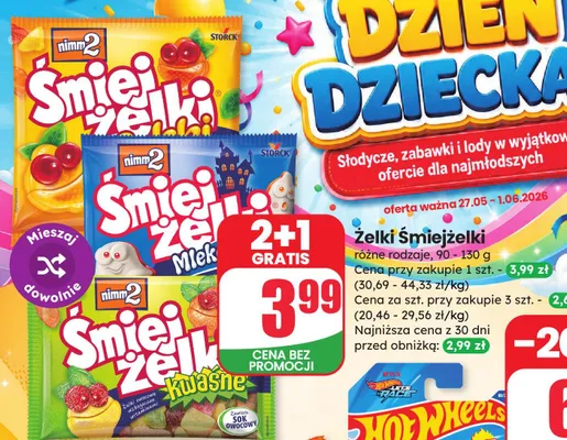 Żelki nimm2 Śmiejżelki Kwaśne promocja w Dino