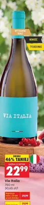 Wino Via Italia wytrawne białe promocja w Biedronka