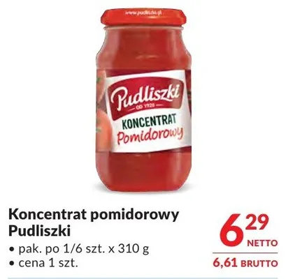 Koncentrat pomidorowy Pudliszki promocja w Makro
