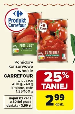 Pomidory konserwowe włoskie CARREFOUR promocja w Carrefour Market