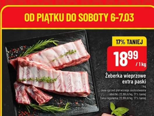 Żeberka wieprzowe extra paski promocja w POLOmarket