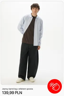 Jeansy barrel leg z efektem sprania Cropp promocja w Cropp