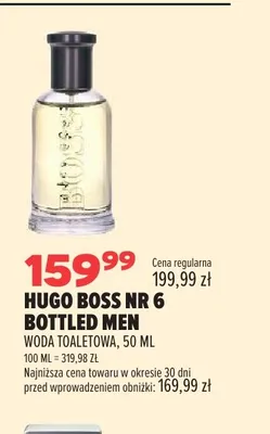 Woda toaletowa Hugo Boss Nr 6 Bottled Men promocja w Drogerie Natura
