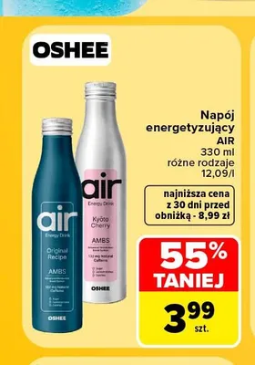 Napój energetyzujący Oshee Air Kyoto Cherry promocja w Carrefour Market