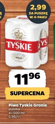 Piwo Tyskie Gronie 4-pak 500ml promocja w Netto
